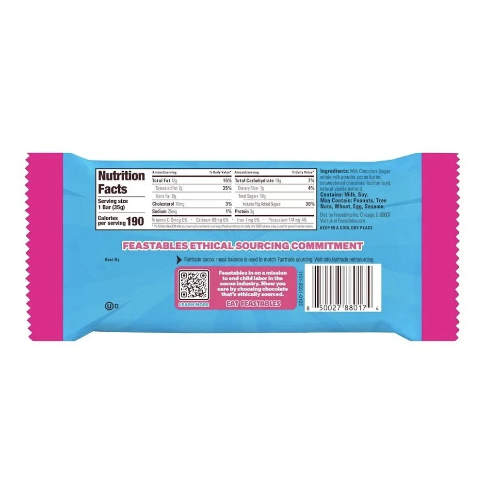 10 Pack Mr Beast Feastables MILK CHOCOLATE NEW 2.1 oz Candy Bar